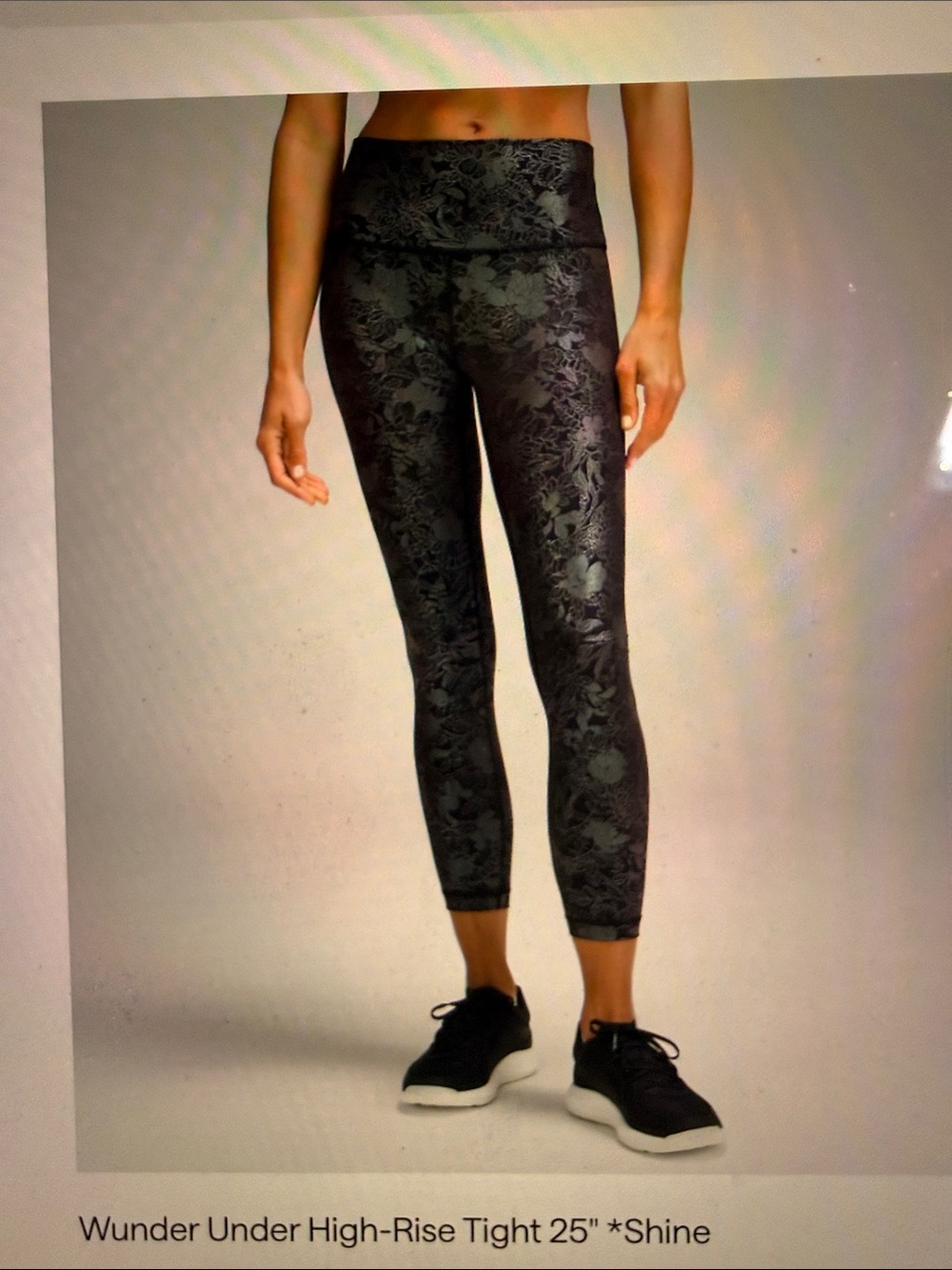 lululemon size 4  Floral iridescent foil Stretch Leggings -